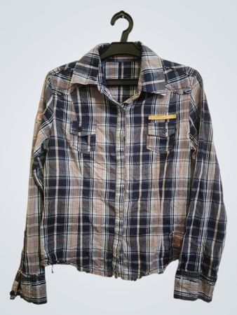 HOLLY COLLECTION Damen Karierter Langarmshirt