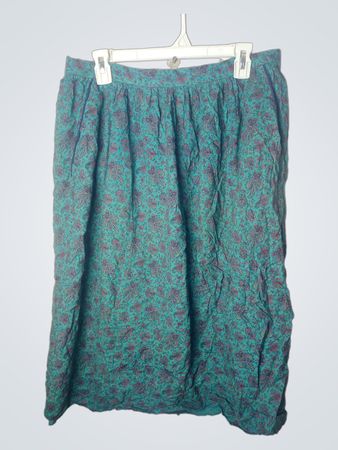 Türkisfarbener Blumenmuster-Midirock