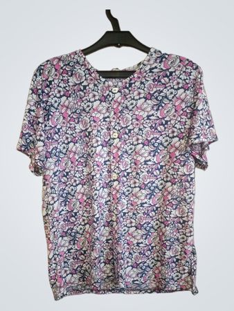 Bluse mit floralem Muster und kurzem Ärmeln