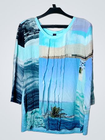 MARCCAIN Strand-Szenen-Print Tunika-Top