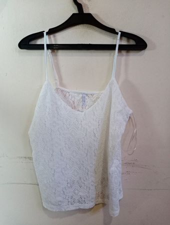 HAILYS Weißes Spitzen Spaghetti-Träger Tank Top