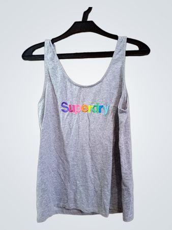 Superdry Graues Regenbogenlogo Tanktop
