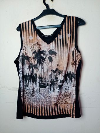 Ärmelloses Tanktop mit Palmenmotiv