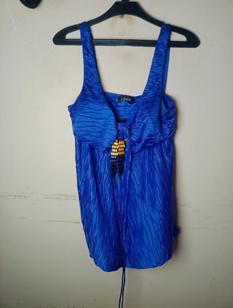 A. BYER Blau Texturiertes Tanktop mit Verzierung