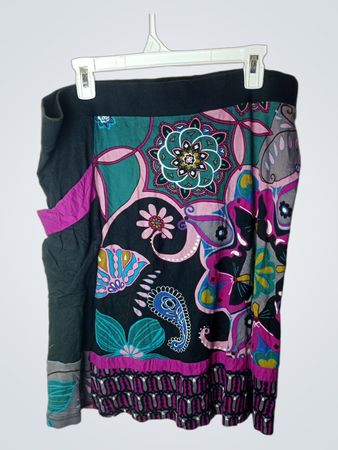 Surekana Damen Bunte Blumendruck Rock XXL