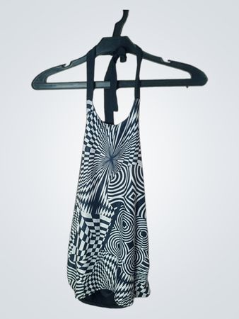 Halterneck-Top mit geometrischem Druck