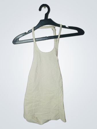 „Helles Beiges Halter-Nacken-Kleid“