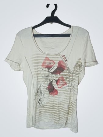 Damen Weißes T-Shirt mit Floralprint