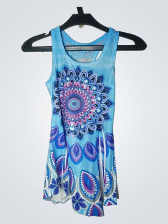 Blaues Tanktop mit Mandala-Print