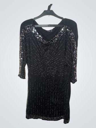VILA CLOTHES Schwarzes mit Pailletten verziertes Kleid