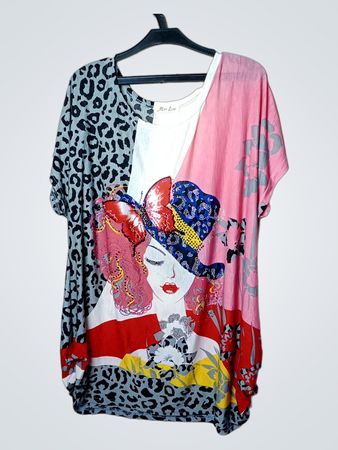 Miss Line Frauen Grafikdruck T-Shirt