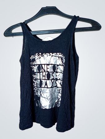 H&M Schwarzes Grafik-Top