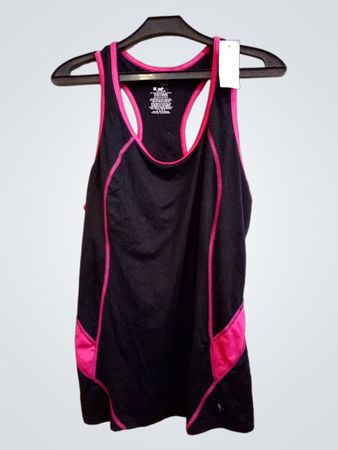 Danskin Now Black & Pink Racerback Tank Top