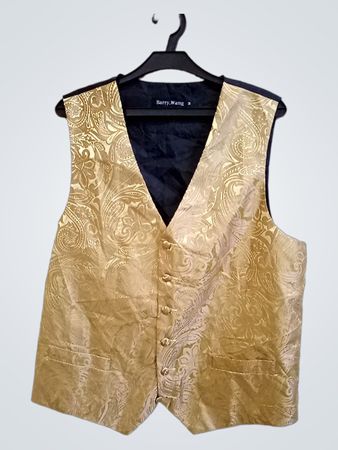 Barry.Wang Gold Paisley Weste