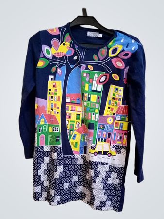BOBOLI Mädchen Langarm Grafikdruck Tunika-Oberteil