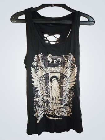 Urban Classics Schwarzes Schnür-Back Grafik Tank Top