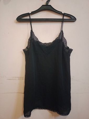 Schwarz Spitzenbesatz Cami