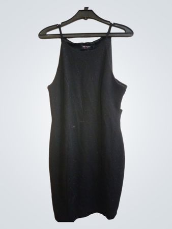 Morgan Black Glitter Detail Mini Dress