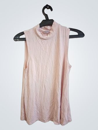 ginatricot pink ärmelloses Rollkragenoberteil
