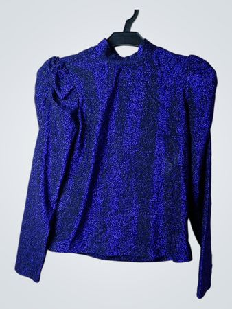 Funkelndes Blau Langarmoberteil
