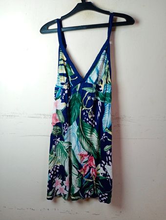 Love to Lounge Damen Blumendruck Spaghetti-Träger Kleid