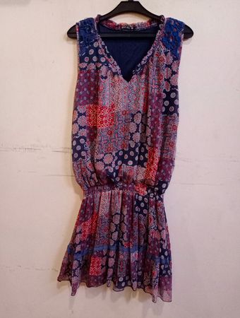 Breal Patchwork-Druck ärmelloses Kleid
