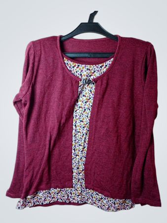 Damen Langarmoberteil mit floralem Druckpaneel
