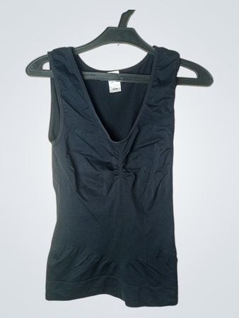 SkintoSkin Damen Schwarzes V-Ausschnitt Tanktop