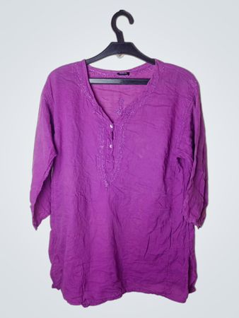Lila bestickte Tunika-Top