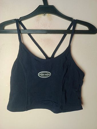 Crazy Wave Black Crop Top