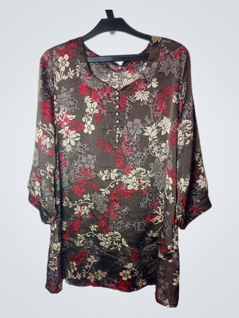DAMART Braune Blumenmuster Tunika