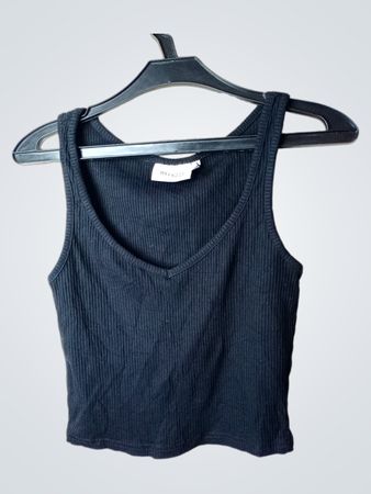 Weekday Schwarzes Geripptes Tanktop