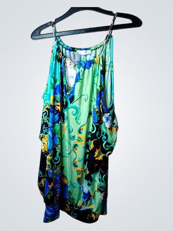 Lady Sol Blumentopfdruck Spaghetti-Trägerkleid