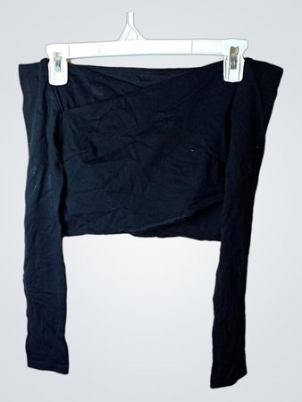 H&M Schwarzes Langarm Crop Top