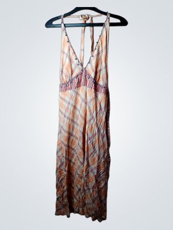 SUREKANA Plaid Halter Maxi Dress