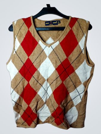 DAILY SPORTS Argyle Knit Vest