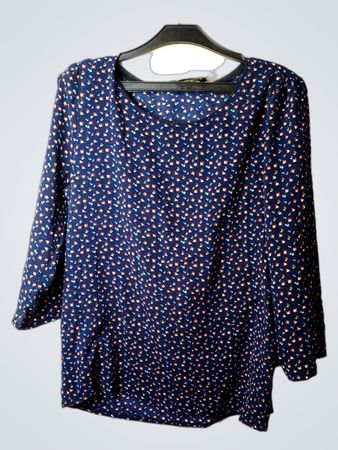 AKOZ De Toi Paris Blaue Blumenmuster Bluse