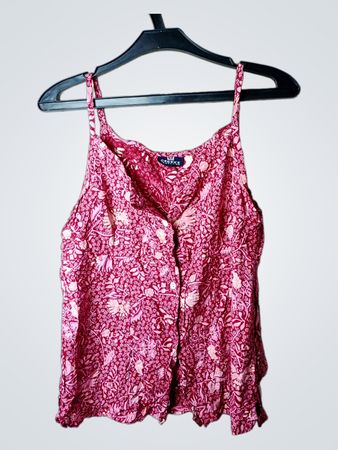 Creeks Collection Pink Floral Print Button-Up Camisole