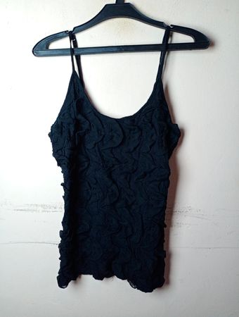 VILA CLOTHES Schwarzes strukturiertes Cami-Top