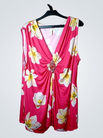 BODY FLIRT Boutique Ärmelloses Rosa Blumendruck-Top mit Verzierung