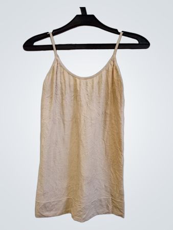 Beige Spaghettiträgershirt