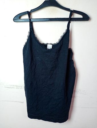 Skinto Skin Black Lace Trim Cami Top