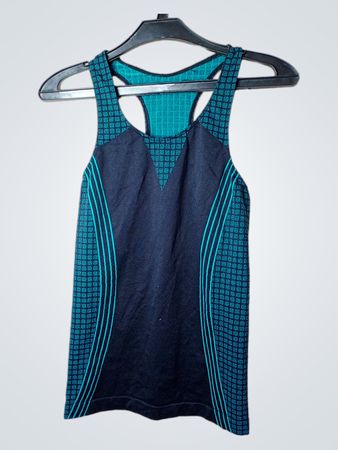 Dunkelblaues und Türkisfarbenes Sporttanktop