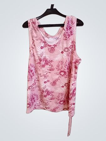 JANINA Pink Floral Print Ärmloses Tanktop