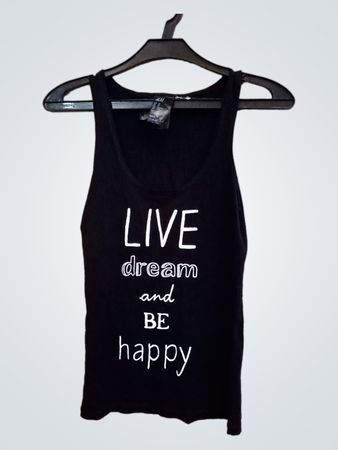 H&M Schwarzes Graphic Tanktop
