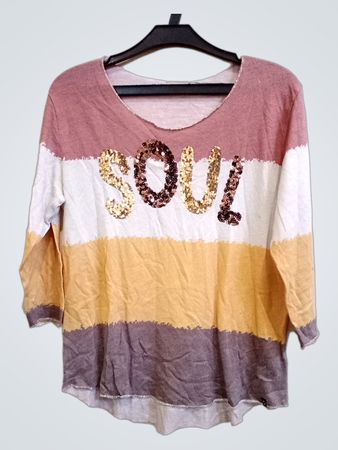 KEY LARGO WLS SOUL Gestreiftes Pailletten-T-Shirt