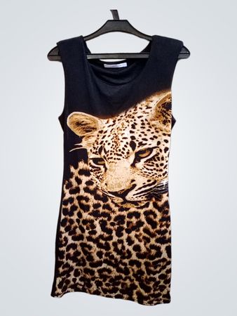 GRAFFITH Ärmelloses Leopardenmusterkleid
