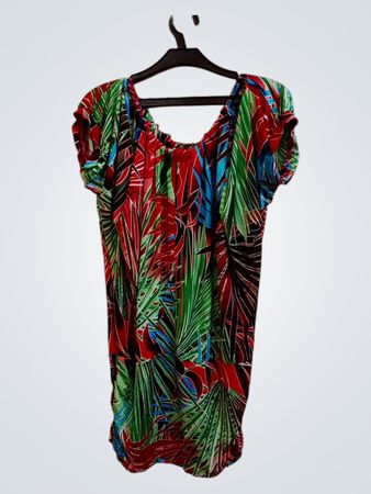 Charbell Paris Damen Tropenprint Tunika-Top