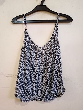 Schwarz-weiße gemusterte Camisole