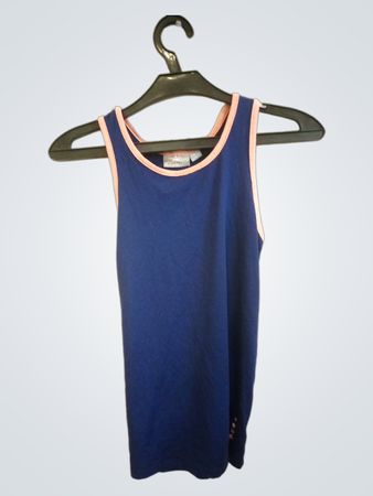 Crane Blau Tanktop mit pinkem Rand
